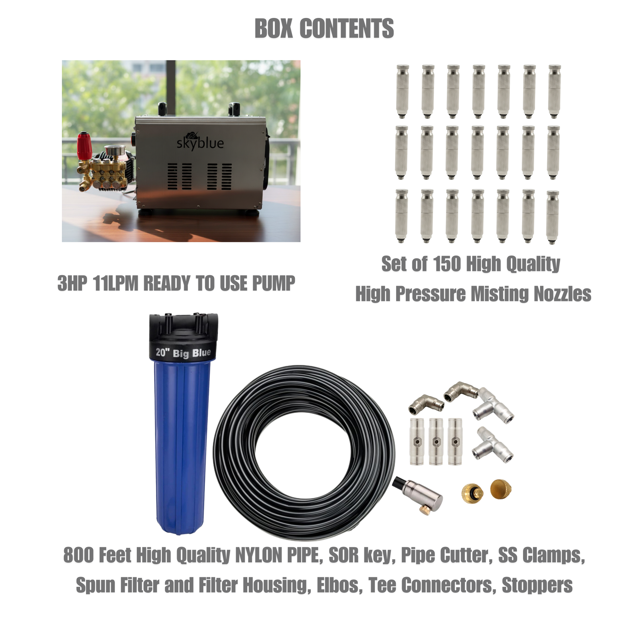 High Pressure Misting Kit with 150 Nozzles