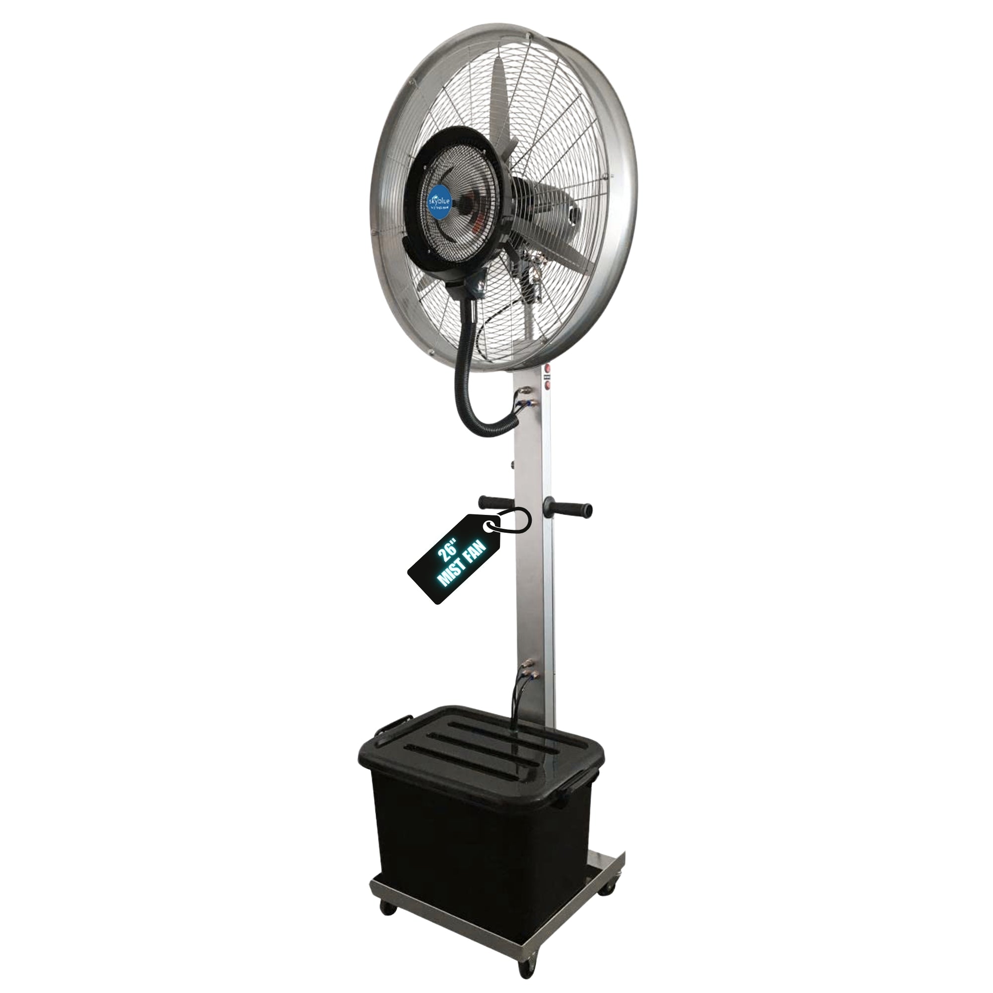 skyblue 26" MIST FAN Cooler Water Mist Fan Commercial/Domestic Big Spray Mist Fan 6.5 ft