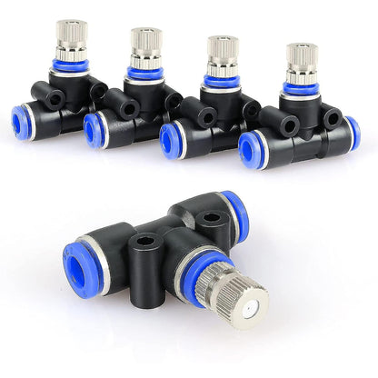 6mm Atomization Fogger Nozzles with Tee Connector (5pcs)
